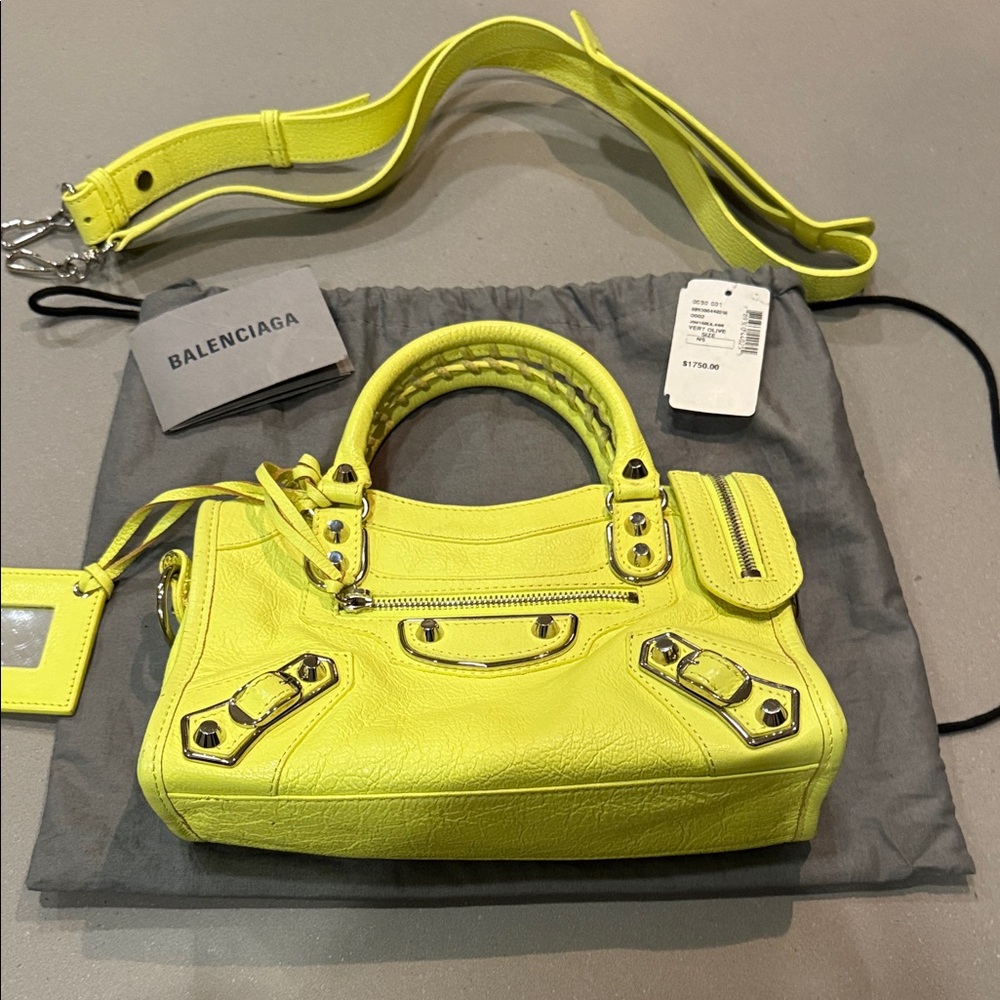 Balenciaga Mini Bag in Vibrant Neon Yellow